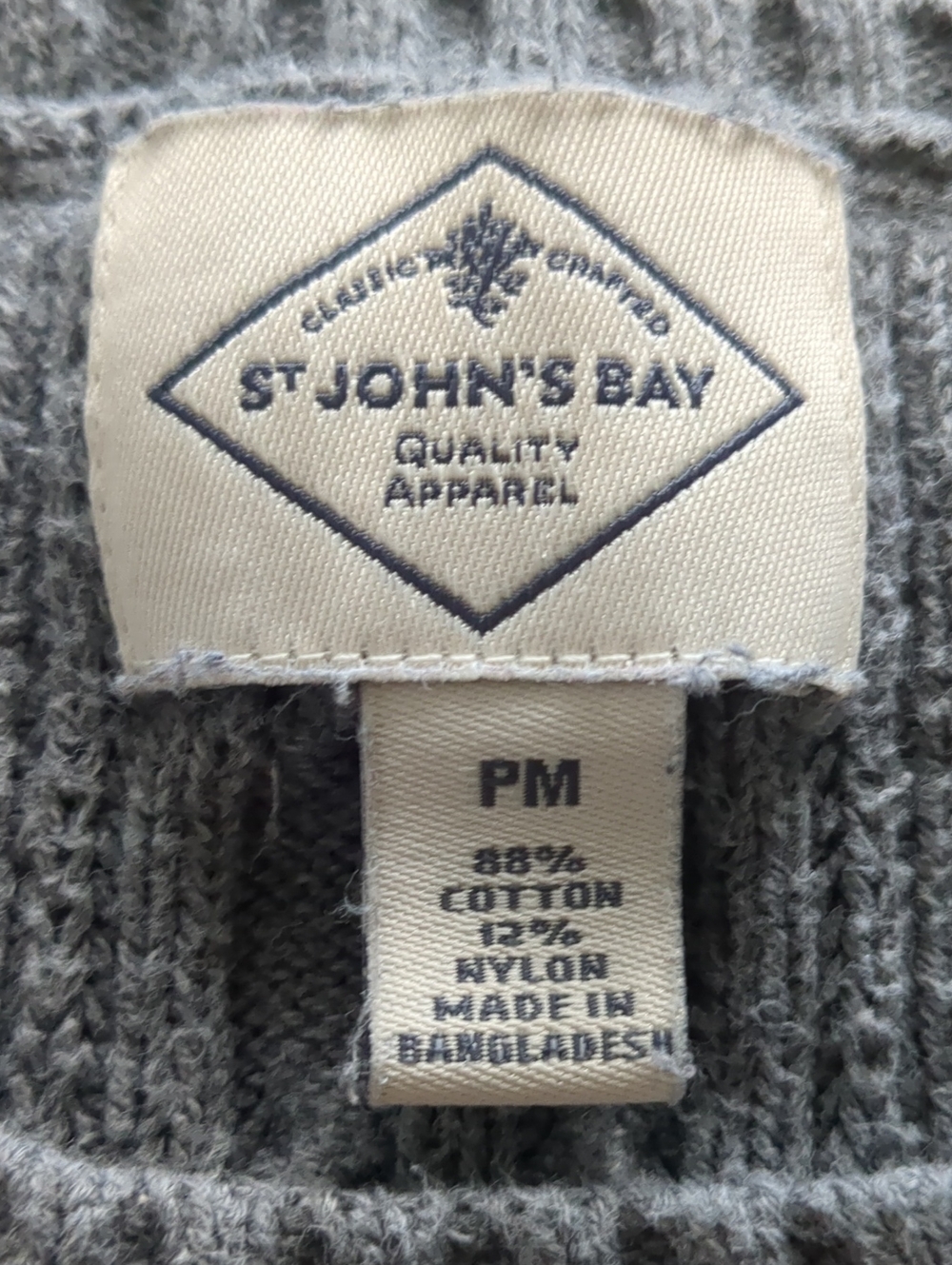 St. John's Bay Gray Ribbed Crewneck Sweater